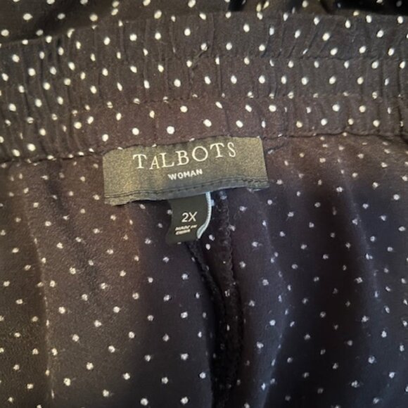 Talbots Black/White polka dot pull on pants, size 2X - Picture 4 of 5